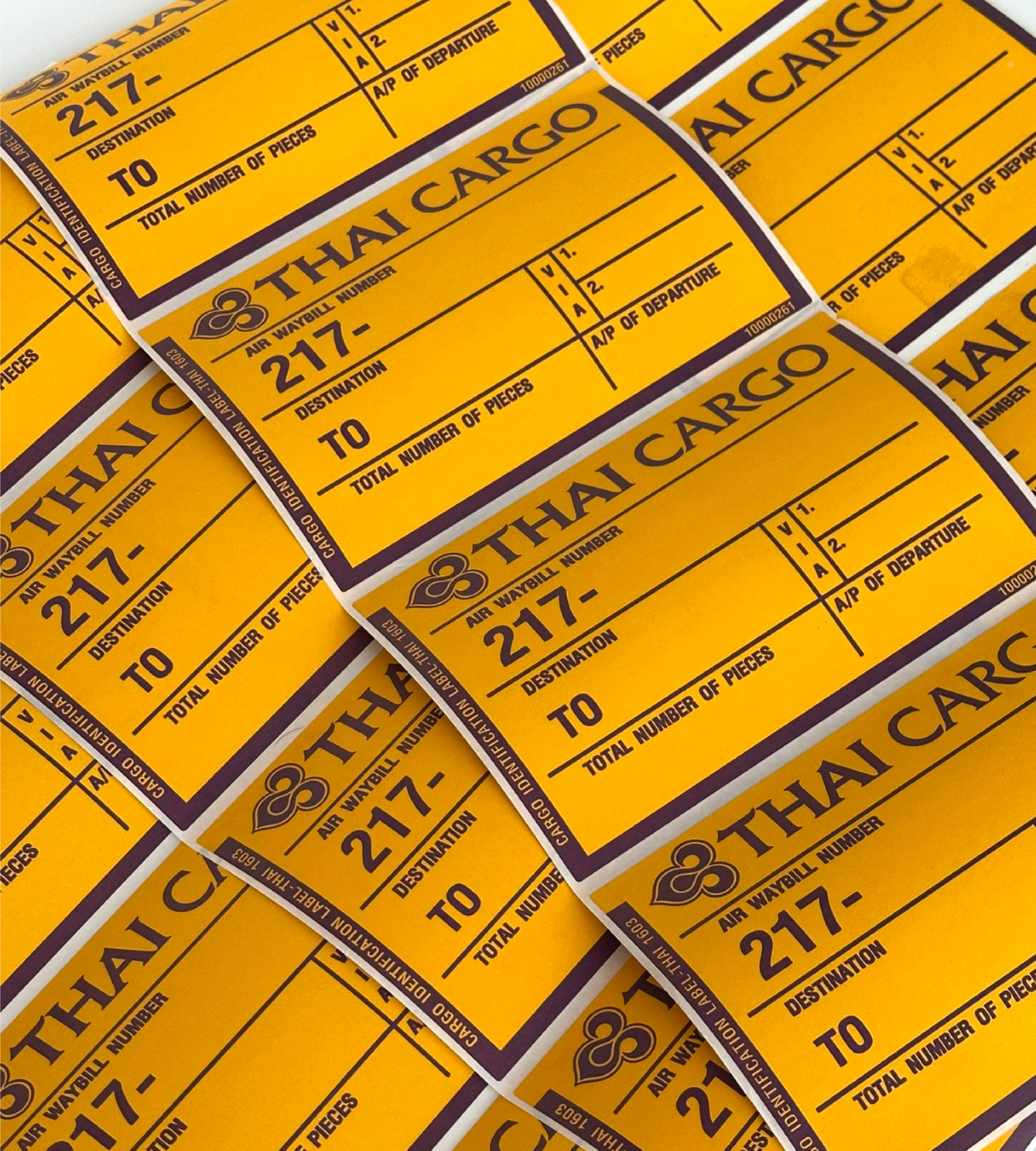 ฉลากพัสดุ Thai Airways | กระดาษขาวด้าน