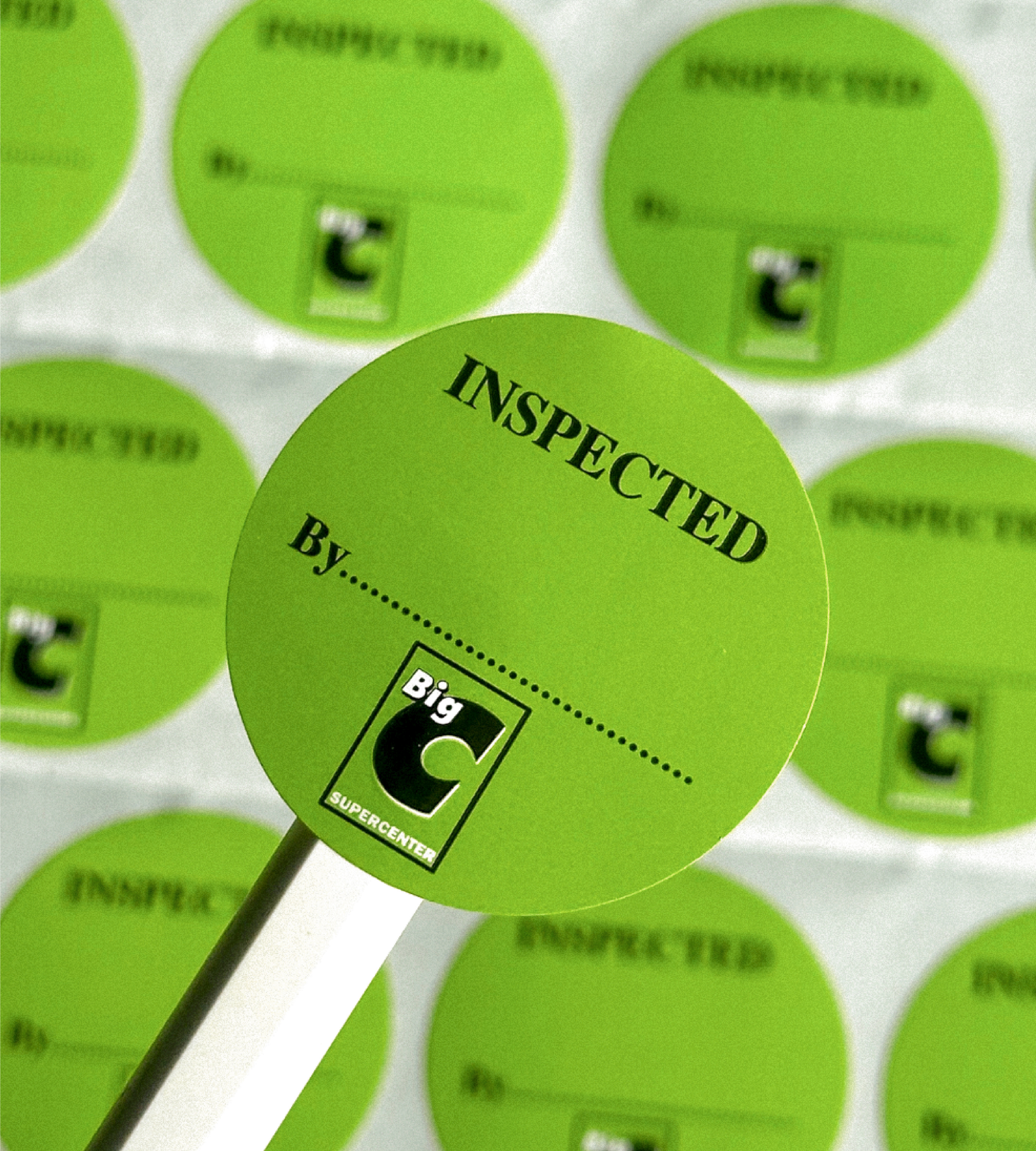 สติ๊กเกอร์ตรวจสอบคุณภาพ BigC | PP ขาวกึ่งมันกึ่งด้าน