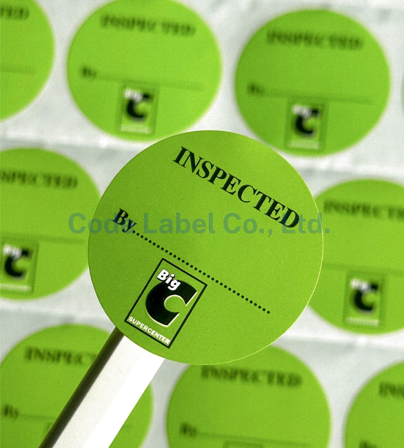 สติ๊กเกอร์ตรวจสอบคุณภาพ BigC | PP ขาวกึ่งมันกึ่งด้าน